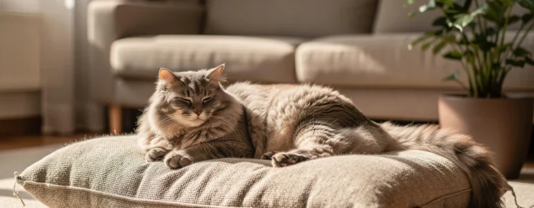 Bien choisir un coussin pour gros chats : le guide du confort XXL
