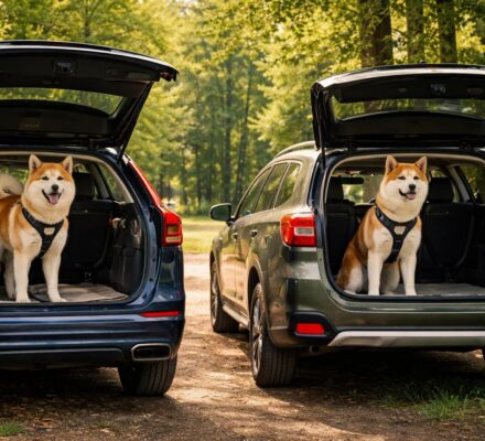Chiens et voiture : transporter votre Akita en toute sécurité avec Volvo XC60 et Subaru Outback