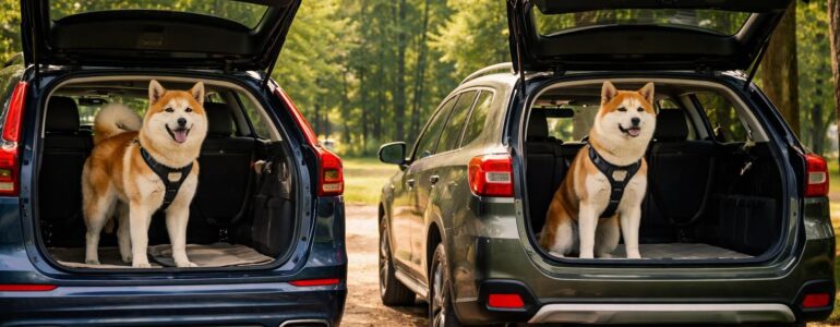 Chiens et voiture : transporter votre Akita en toute sécurité avec Volvo XC60 et Subaru Outback