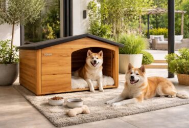 Installer un chenil design pour akitas avec niche en bois Zolux et tapis moelleux