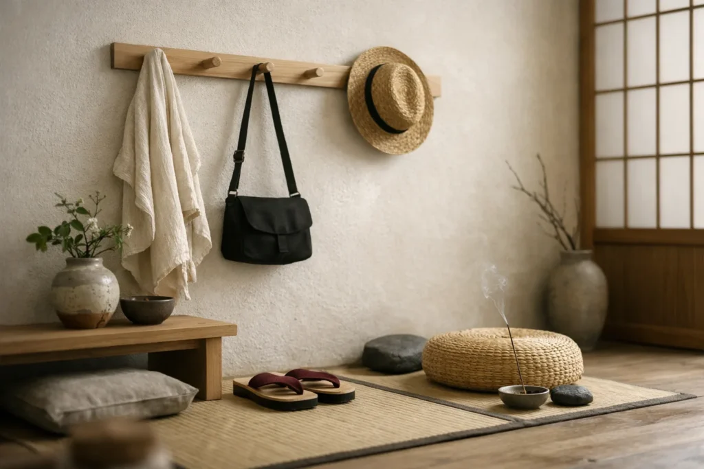 « Inspiration japonaise : intégrer un portemanteau mural épuré dans une déco zen inspirée de l’Akita